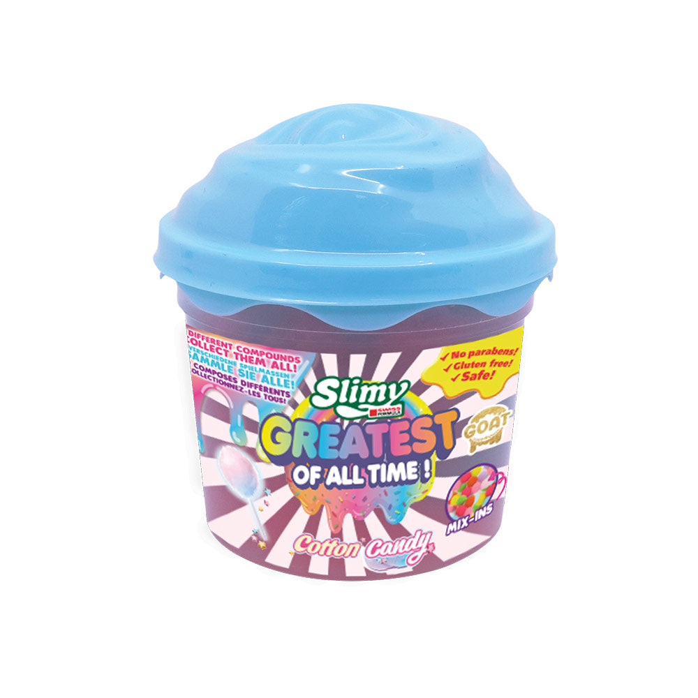 Slimy “GOAT” – Greatest of All Time 100g Cup with Cotton Candy Mix-Ins (Super Scented, 9 Compounds), Assorted