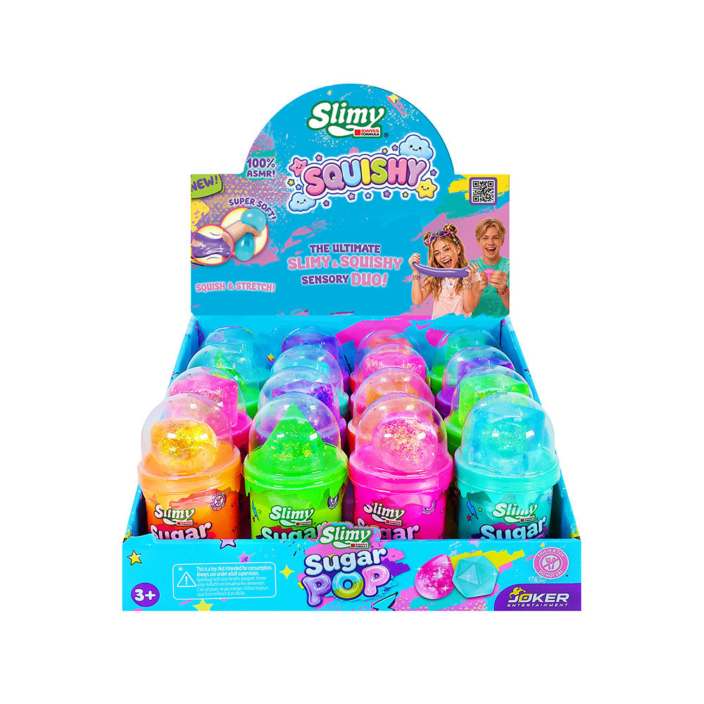 SLIMY Squishy Sugar Pop 5oz Geometric Squeeze Slime Pot