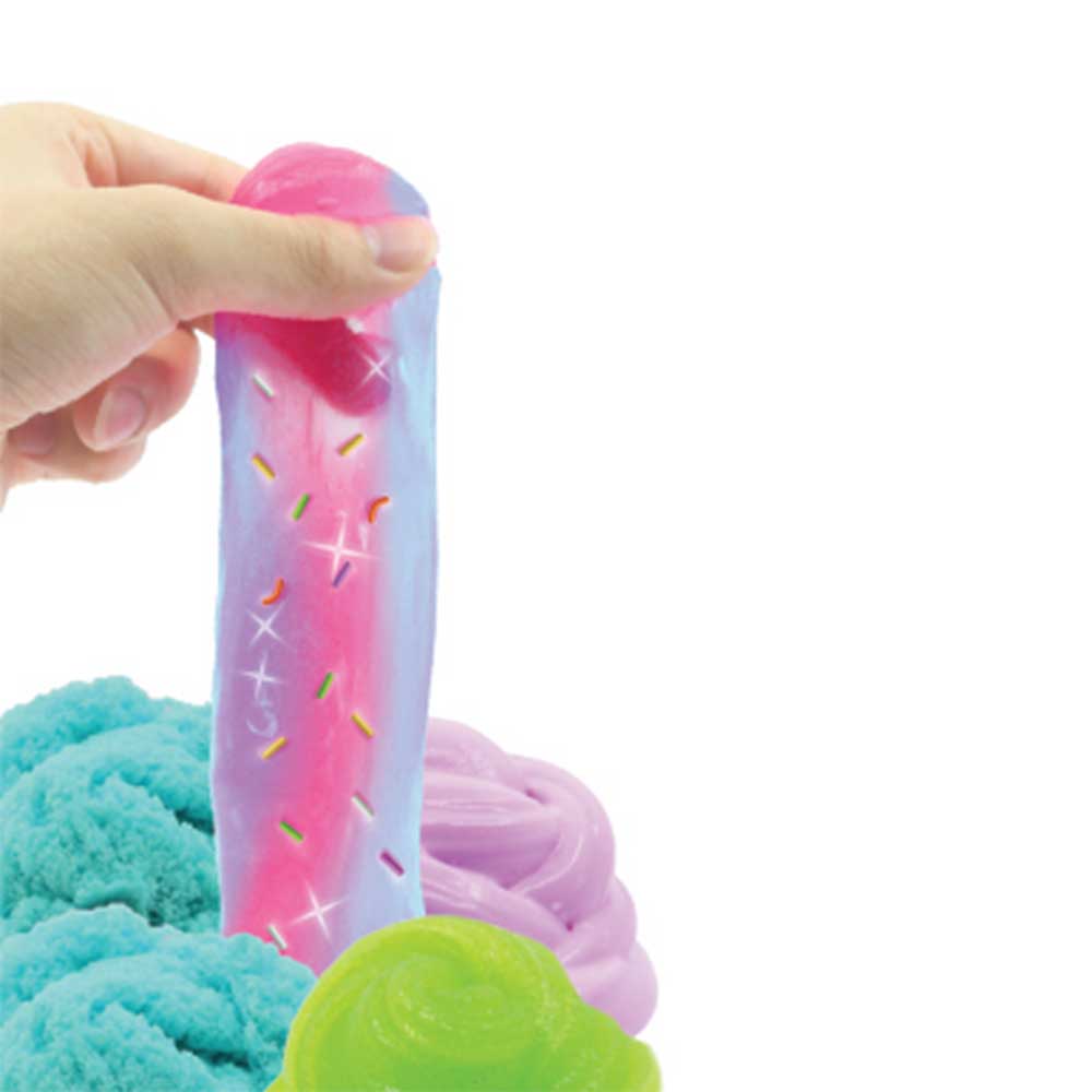 Slimy Coloured Macarons 2-Piece Set – Stretchy, Squeezy Slime with Amazing Mix-Ins – Swiss Formula, Nontoxic, Collectible Blister Card Toy for Kids