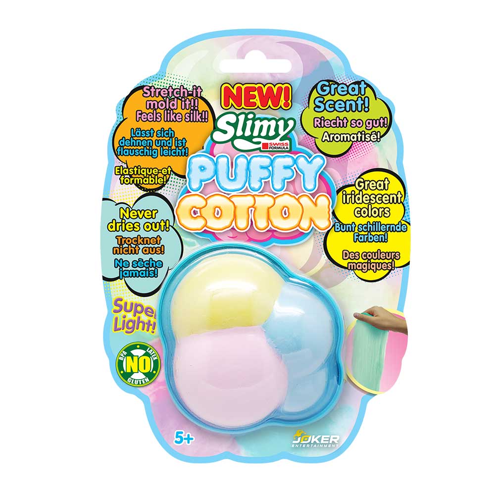 Slimy Puffy Cotton Stretch and Mold Rainbow-Like Colors in Cloud Blister Card