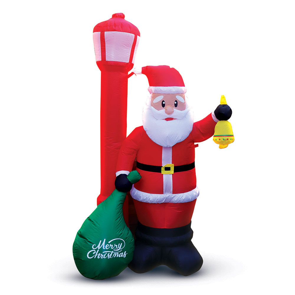 Mad Toys 6 Ft Inflatable Santa Claus Carrying Sack Light Up Xmas Outdoor/ Indoor Giant Blow Up Holiday Decorations