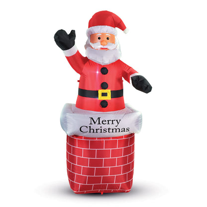 Mad Toys 6 Feet Inflatable Santa in a Chimney Xmas Indoor & Outdoor Blow Up Holiday Decorations