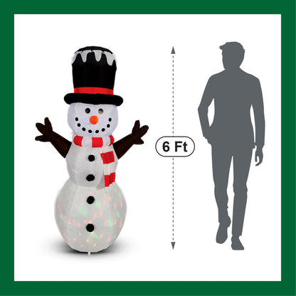 Mad Toys 6 Feet Inflatable Party Snowman Xmas Indoor & Outdoor Blow Up Holiday Decorations