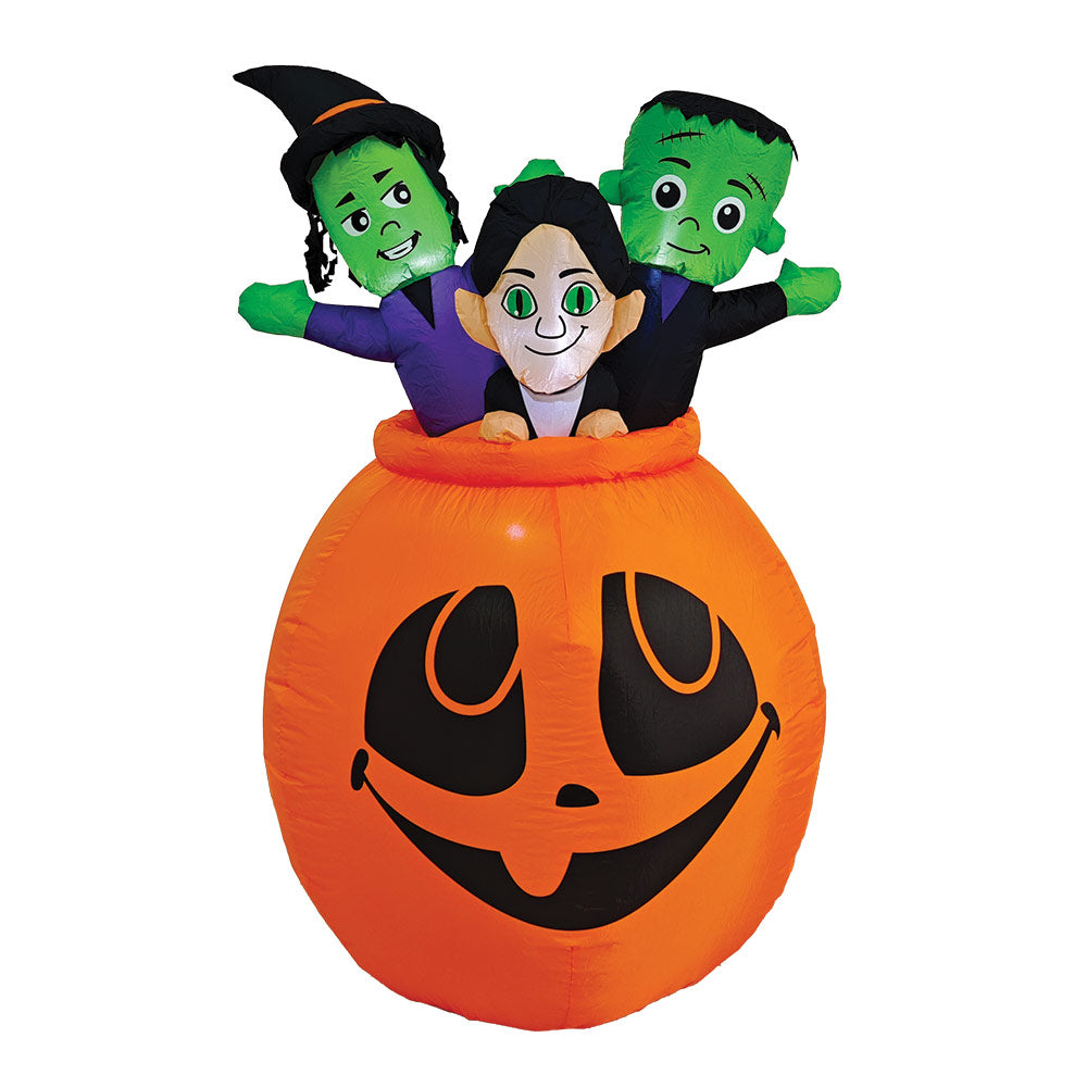 Mad Toys 5 Feet Inflatable Spooky Cauldron with Kids Inside Halloween Decorations