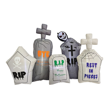 Mad Toys 8 Feet Inflatable Graveyard Scene Halloween Decorations