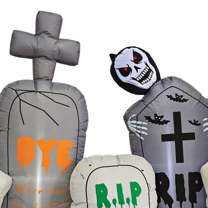 Mad Toys 8 Feet Inflatable Graveyard Scene Halloween Decorations