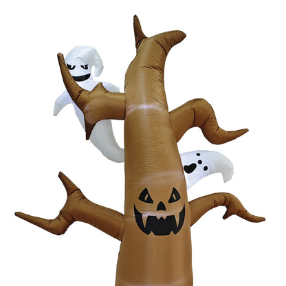 Mad Toys 8 Feet Inflatable Spooky Tree with Pumpkin and Ghosts Halloween Decorations