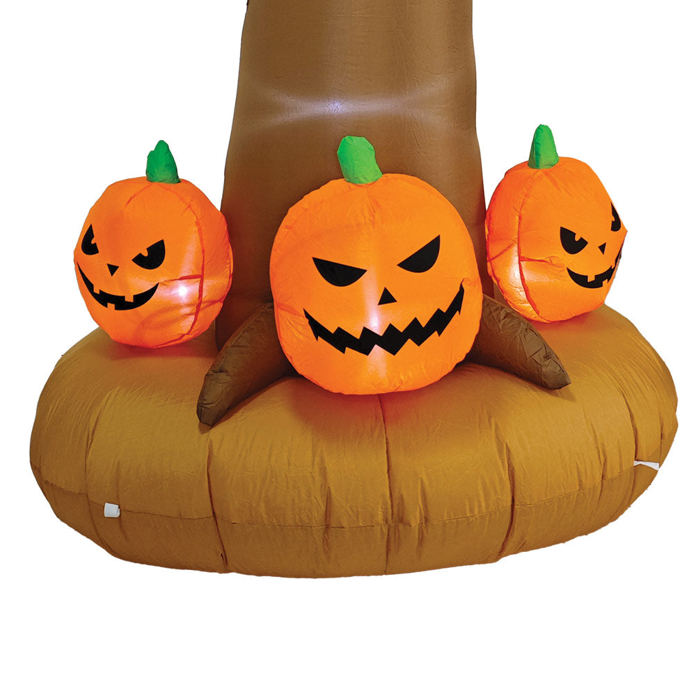 Mad Toys 8 Feet Inflatable Spooky Tree with Pumpkin and Ghosts Halloween Decorations