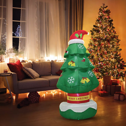 Mad Toys 7 Feet Christmas Tree with Hat  Xmas Indoor & Outdoor Blow Up Holiday Decorations