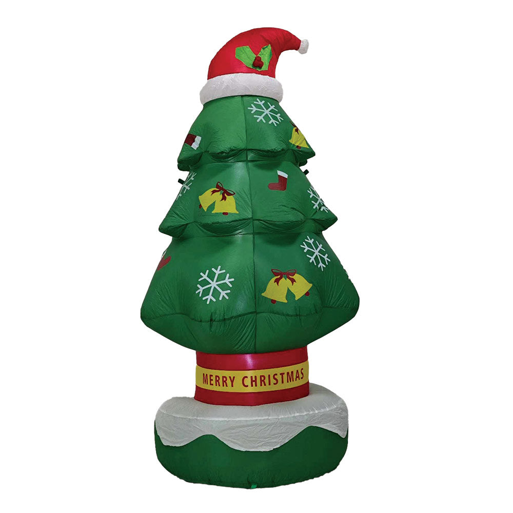 Mad Toys 7 Feet Christmas Tree with Hat  Xmas Indoor & Outdoor Blow Up Holiday Decorations