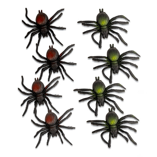 Mad Toys Spooky 8-Piece Spiders Halloween Haunted House Decoration & Props