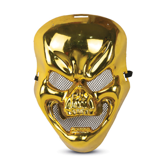 Mad Toys Spooky Metallic Gold Skull Mask Halloween Costume Accessories