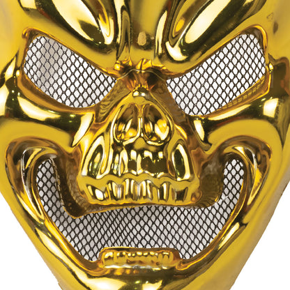 Mad Toys Spooky Metallic Gold Skull Mask Halloween Costume Accessories