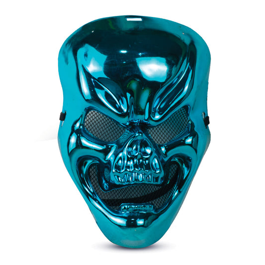 Mad Toys Spooky Metallic Blue Skull Mask Halloween Costume Accessories