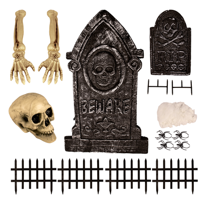 Mad Toys Scary 14-Piece Tombstone Halloween Decoration Set