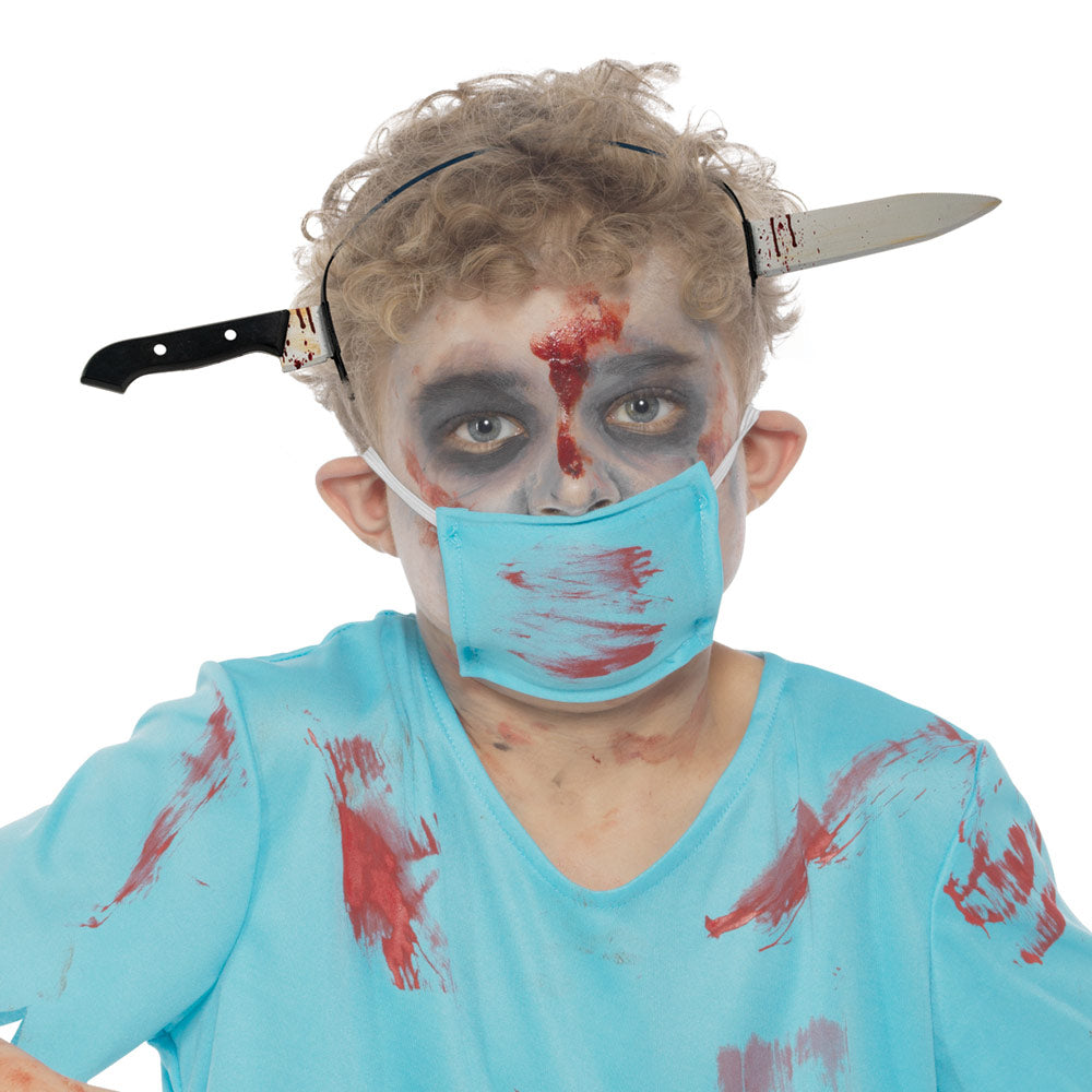 Mad Toys Creepy Zombie Fake Knife Headband Halloween Costumes Accessory for Kids and Adults