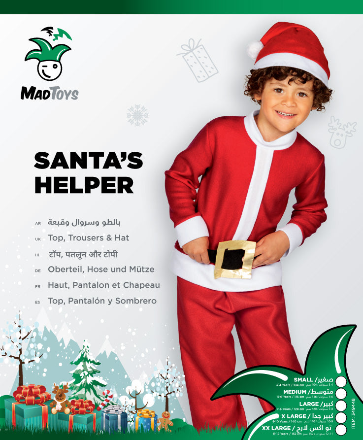 Mad Toys Santa's Little Helper Festive Child Xmas Costumes