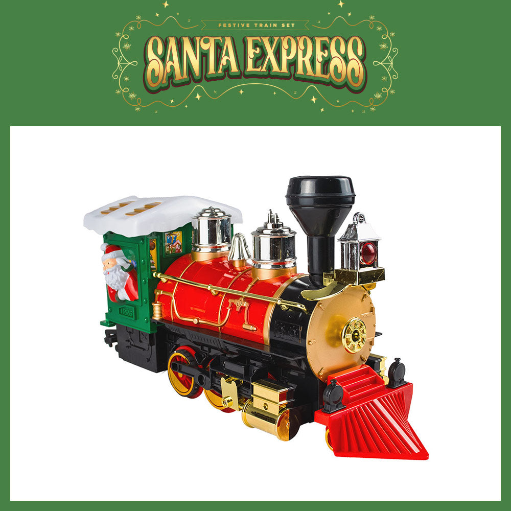 Mad Toys Santa Express Light-Up Xmas 5.35 Meters Train Set with Smoke & Sound