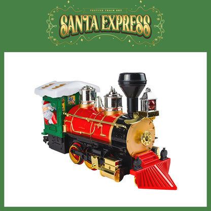 Mad Toys Santa Express Light-Up Xmas 5.35 Meters Train Set with Smoke & Sound