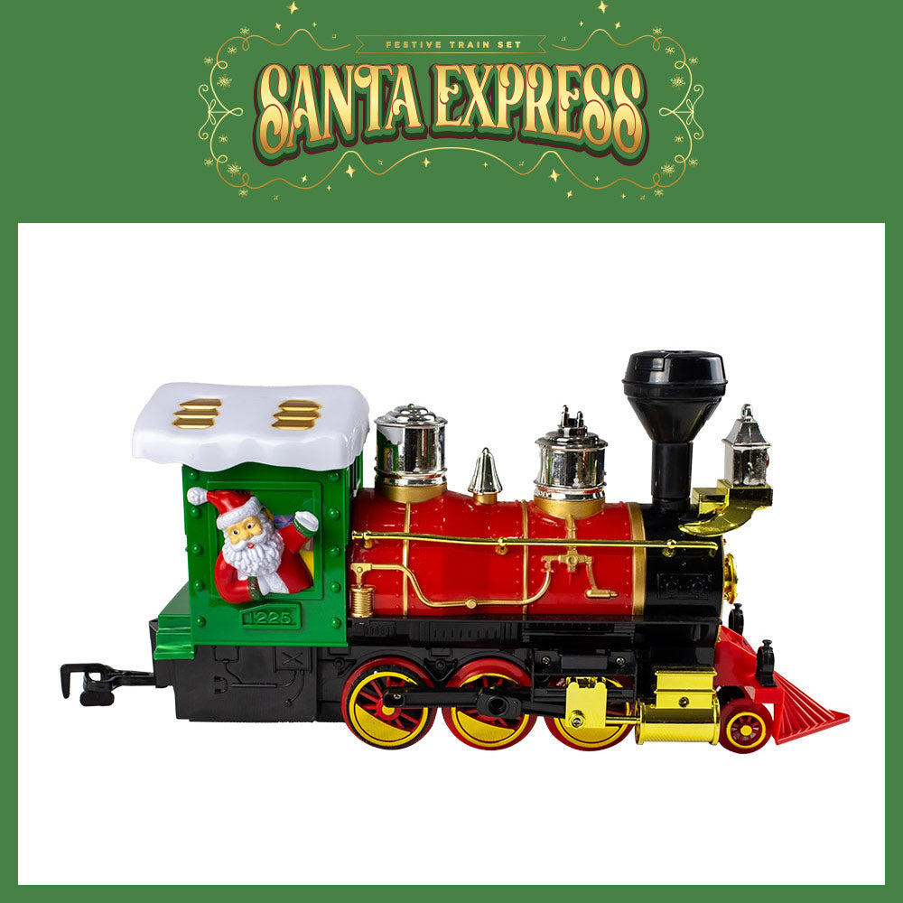 Mad Toys Santa Express Light-Up Xmas 5.35 Meters Train Set with Smoke & Sound