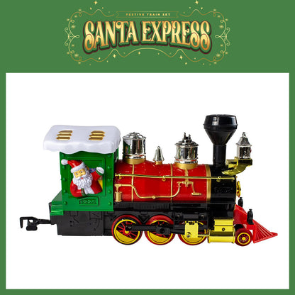 Mad Toys Santa Express Light-Up Xmas 5.35 Meters Train Set with Smoke & Sound