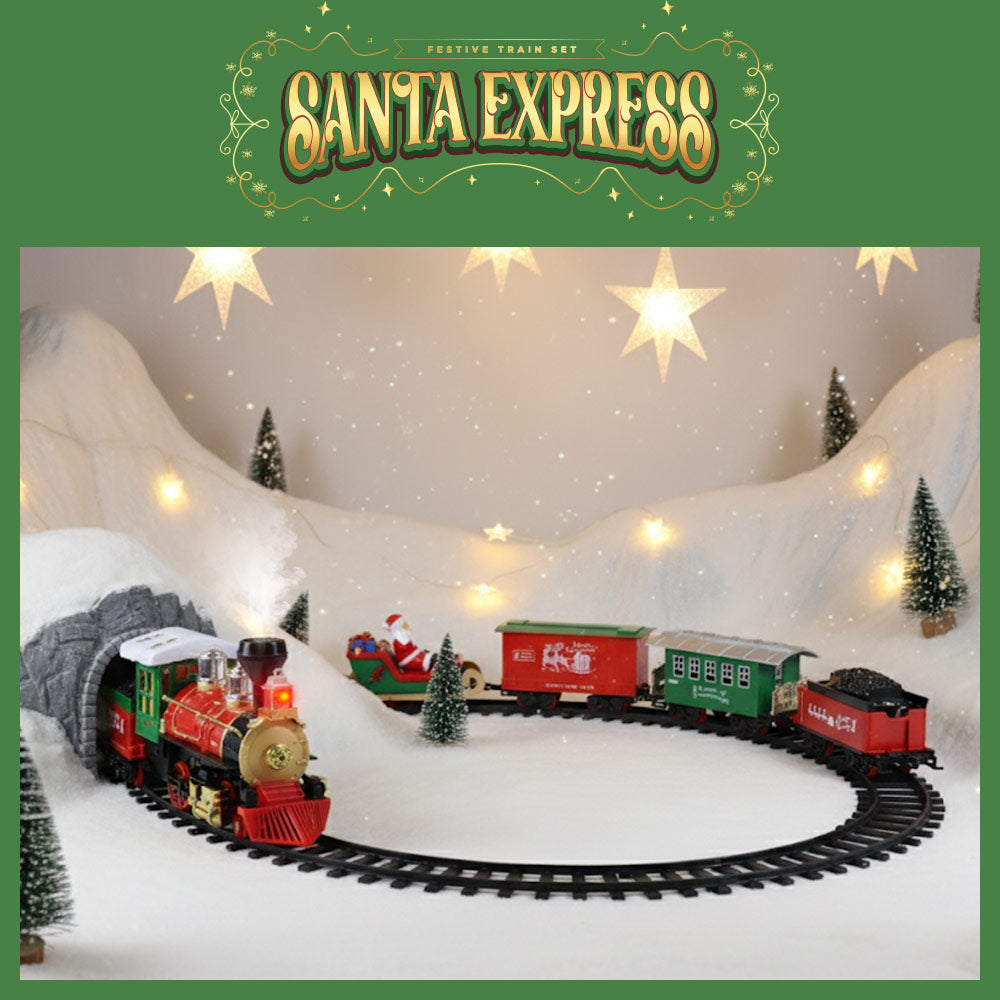 Mad Toys Santa Express Light-Up Xmas 5.35 Meters Train Set with Smoke & Sound