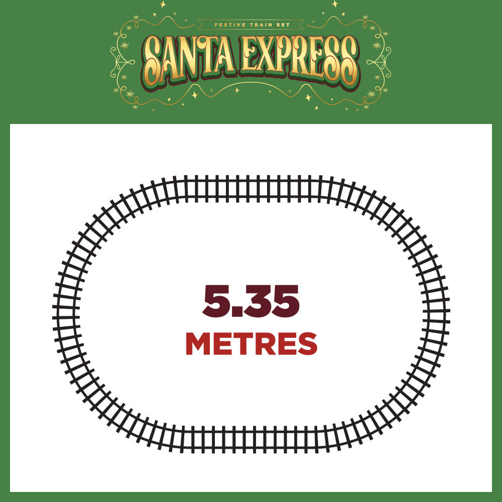 Mad Toys Santa Express Light-Up Xmas 5.35 Meters Train Set with Smoke & Sound