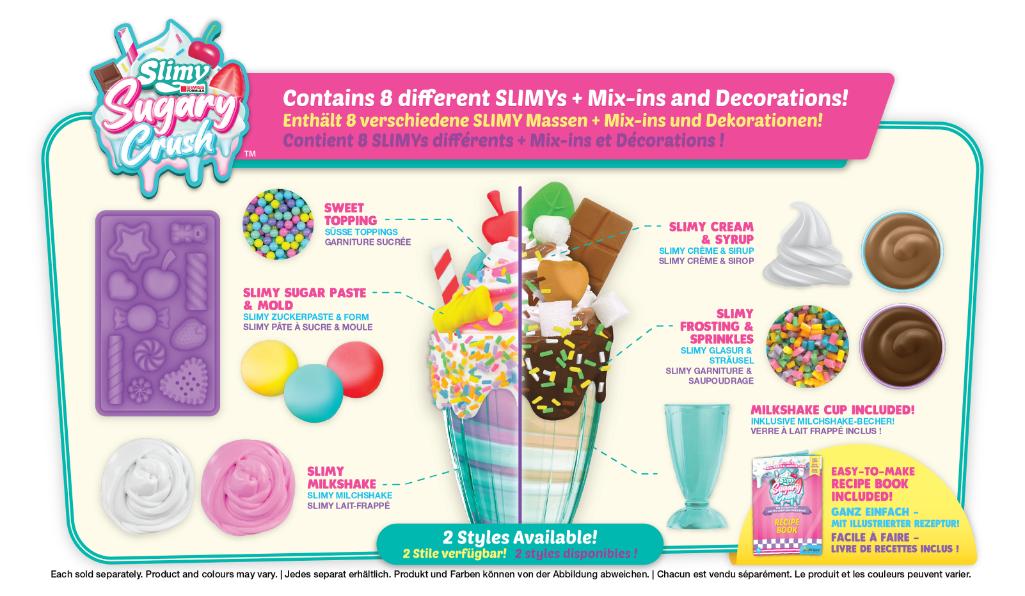 Slimy Sugary Crush™ DIY ASMR Ice Cream Series 1 Milkshake Maker Set, 2 Assortments to Collect, Safe Non-Toxic, BPA & Gluten Free