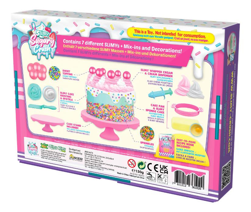 Slimy Sugary Crush™ DIY ASMR Pastry Series 1 Party Cake Maker Set, Safe Non-Toxic, BPA & Gluten Free