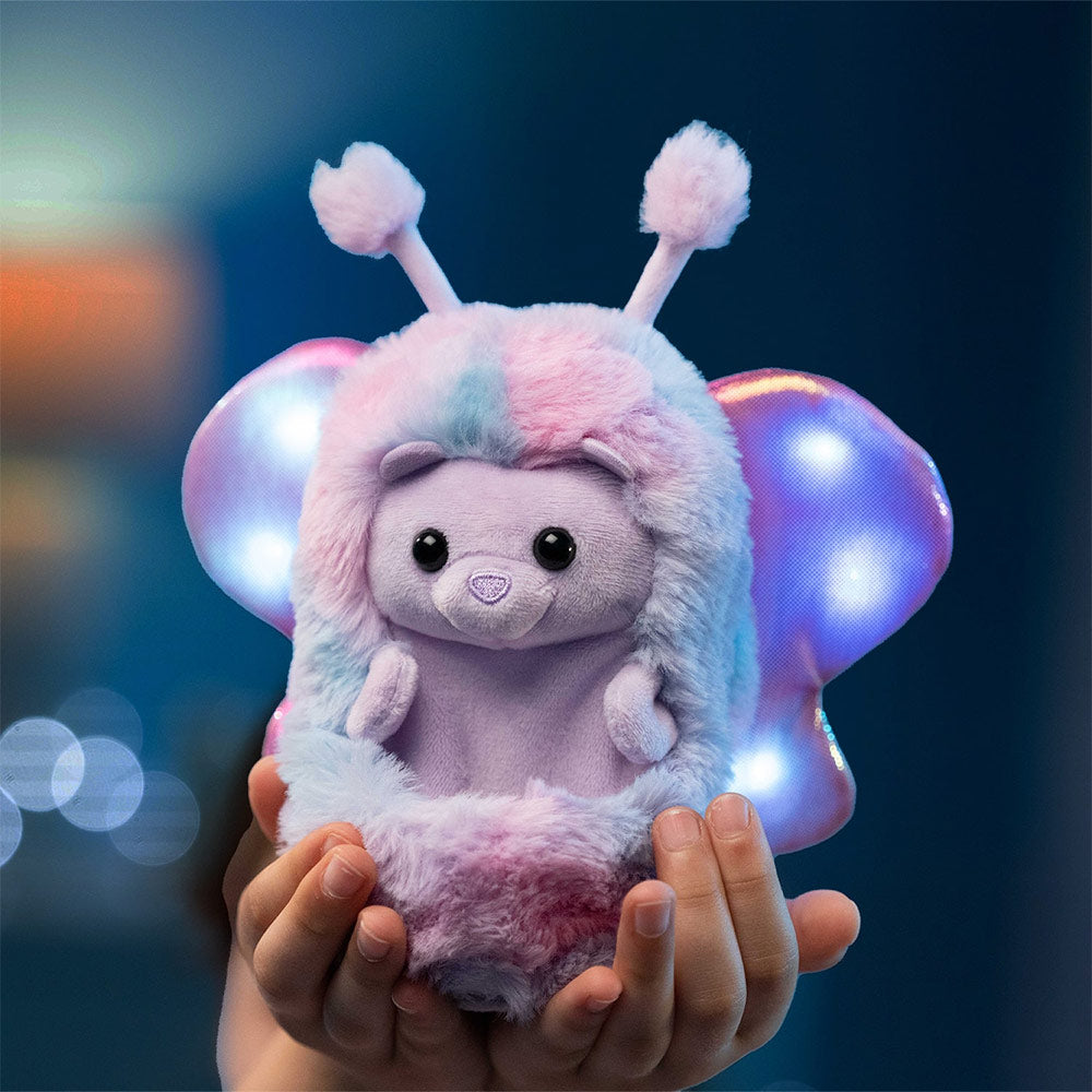 Curlimals Flutter Wonders Bella Bear Interactive Soft Toy With Over 100 Sounds and Reactions Responds to Touch with Lights and Glow Wings Cuddly Fun Enchanted Pond Animal Gift For Girls and Boys Age 3+, Purple