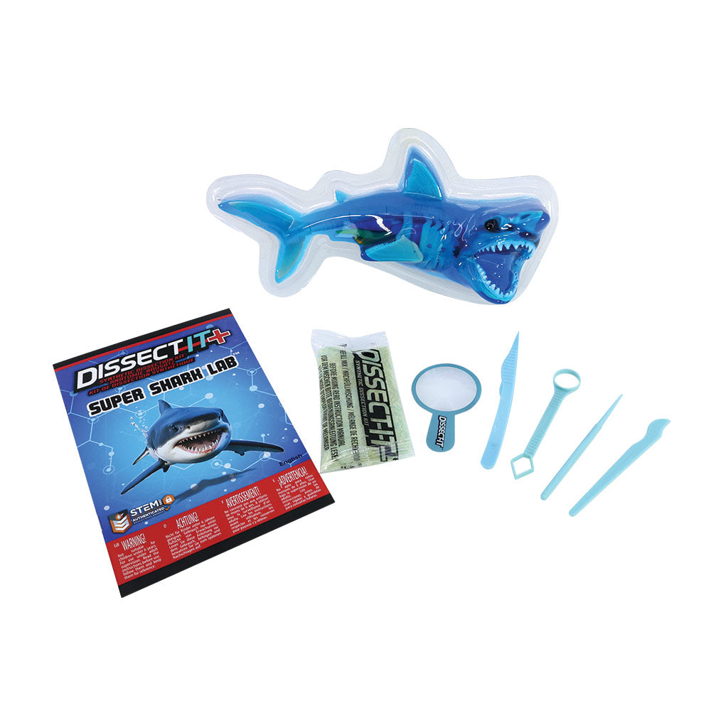 Slimy Dissect-It Shark Anatomy Super Lab Kit, 40-Piece STEM Dissection Model with Mystery Skeleton & Refill Mix