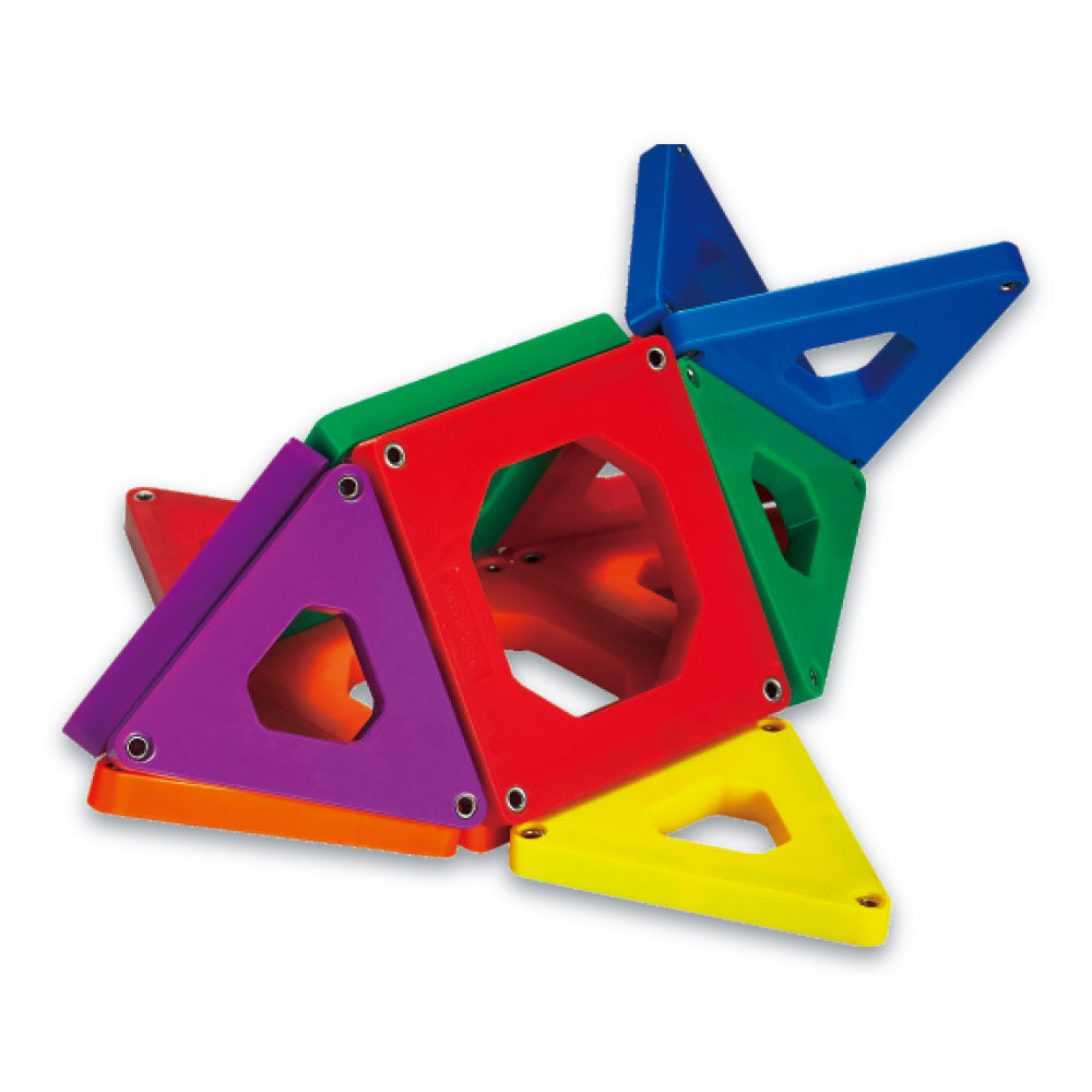 Mad Toys Magnetic Square and Traingle Shaped Tiles 24 Pieces Multicoloured Construction Set