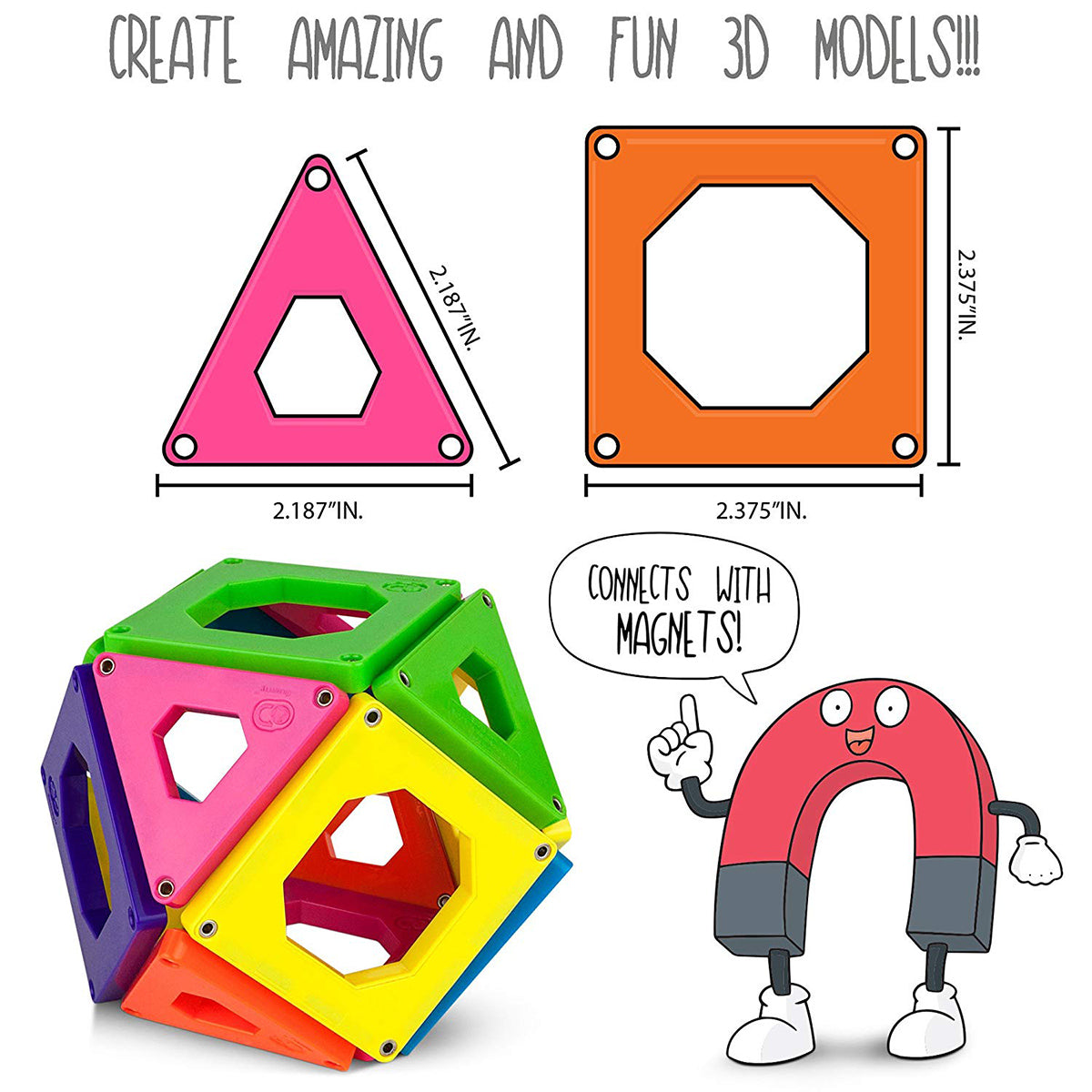 Discovery Mindblown STEM Magnetic Tiles Toys