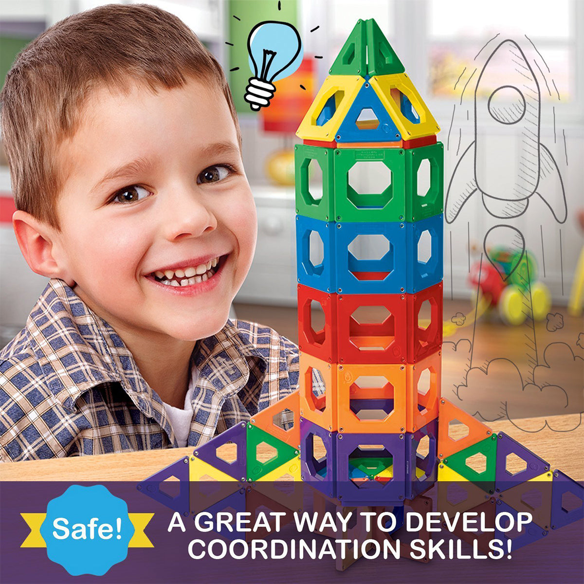 Discovery Mindblown STEM Magnetic Tiles Toys