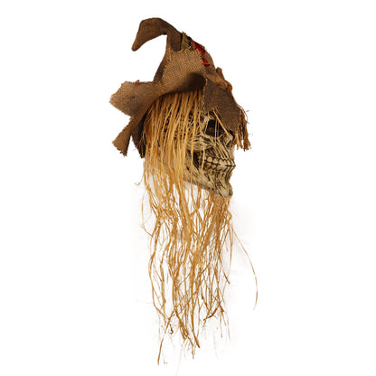 Mad Toys 27 Inch Creepy Hanging Light-Up Scarecrow Head Halloween Decoration