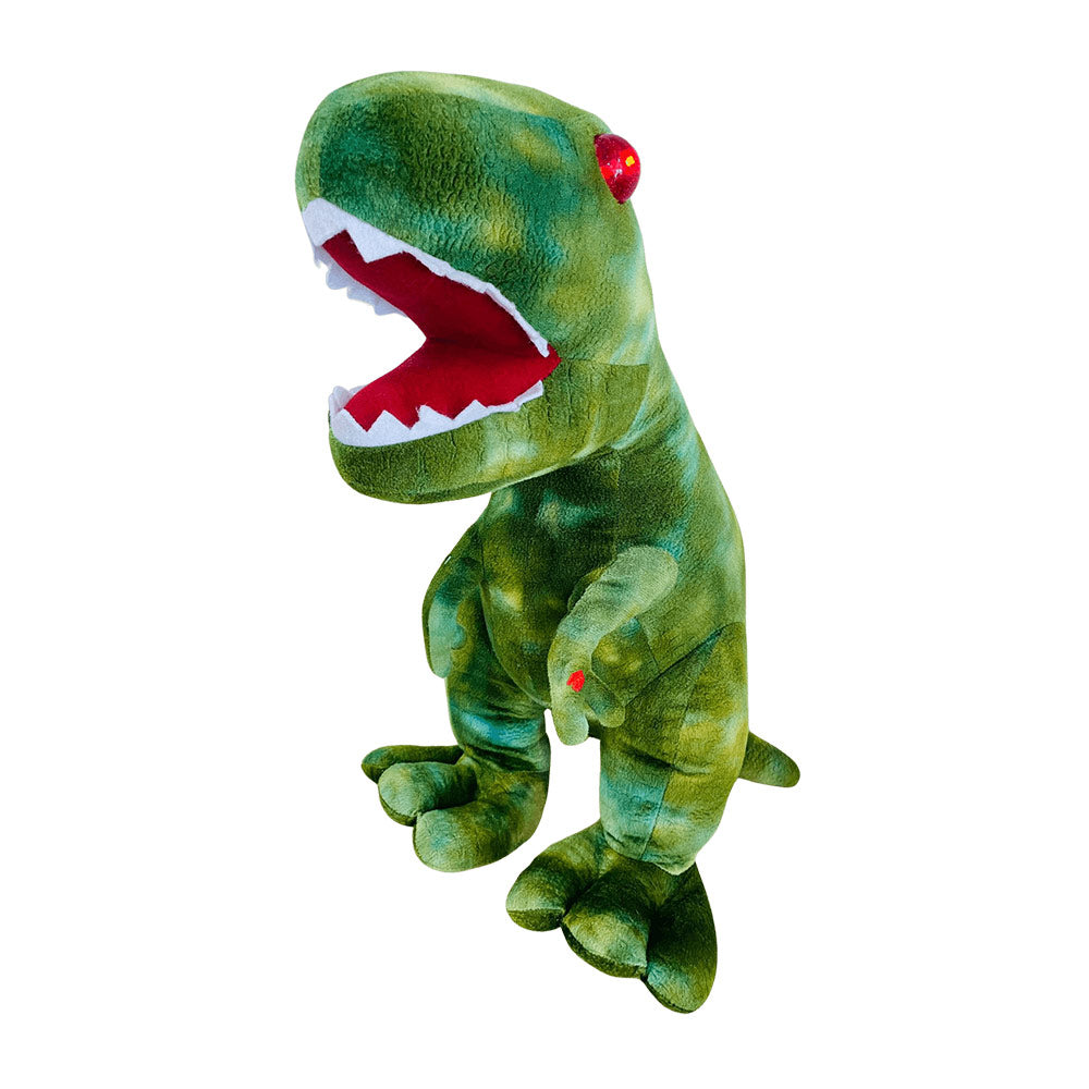 Mighty Megasaur King Size T-Rex 18 Inches Roaring and Talk Back Light & Sound Stuffed Toy Giant Dinosaur Plush with Interactive Features