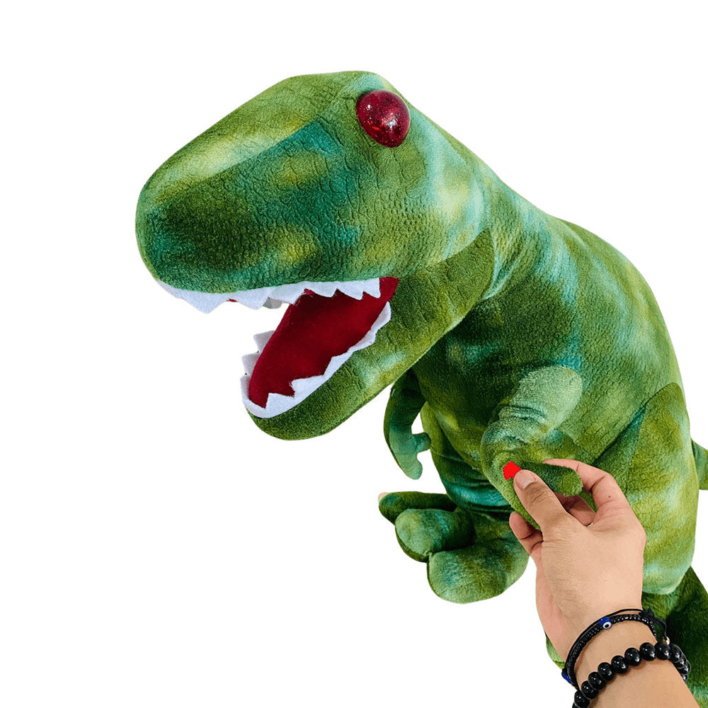 Mighty Megasaur King Size T-Rex 18 Inches Roaring and Talk Back Light & Sound Stuffed Toy Giant Dinosaur Plush with Interactive Features