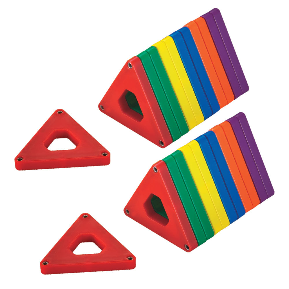 Mad Toys Magnetic Triangle Shaped Tiles 24 Pieces Multicoloured Constr ...