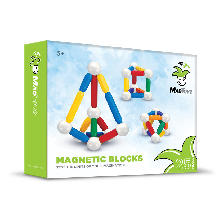 Mad Toys Magnetic Blocks 25 Pieces Balls and Sticks Multicoloured Construction Set