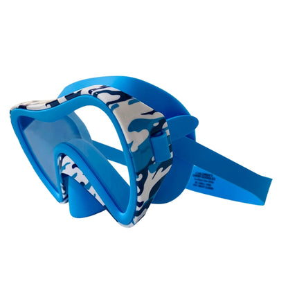 Aqua2ude Camo Mask and Snorkel Set – Blue, Adjustable Fit, Latex-Free Silicone, Comfortable & Durable Swim Gear, Ages 3+