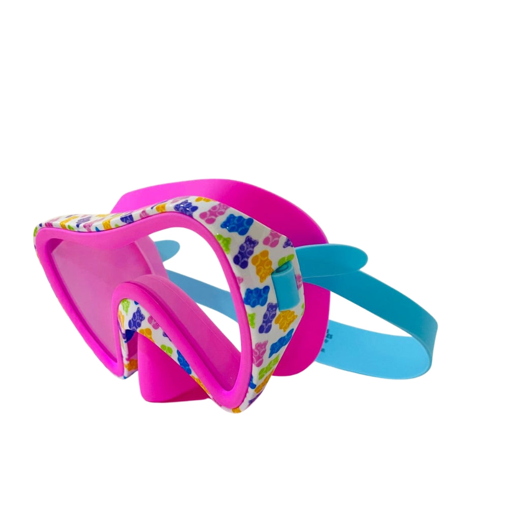 Aqua2ude Gummy Bear Mask and Snorkel Set – Pink, Latex-Free Silicone, Adjustable Fit, Fun & Kid-Friendly Swim Gear, Ages 3+
