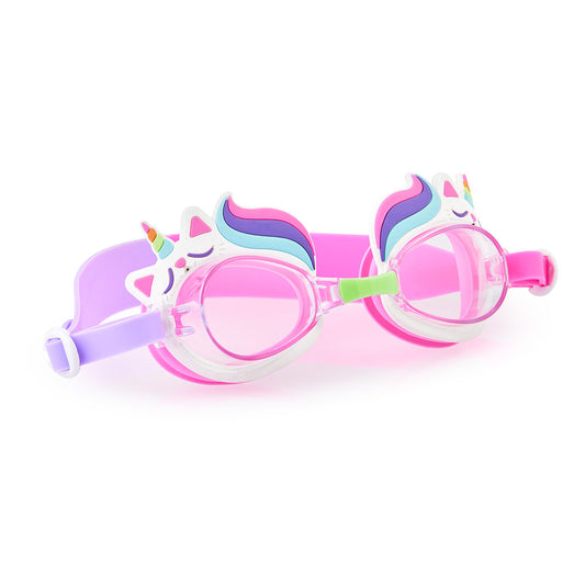 Aqua2ude Pink Cat Rainbow Unicorn Swim Goggles for Kids