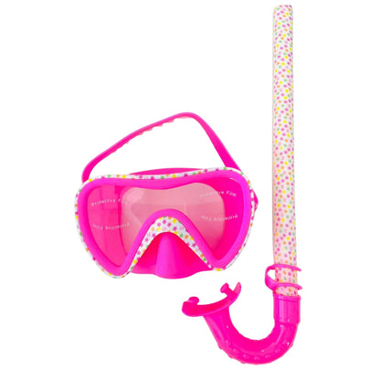 Aqua2ude Sprinkle Mask and Snorkel Set – Pink, Latex-Free Silicone, Adjustable Fit, Ages 3+