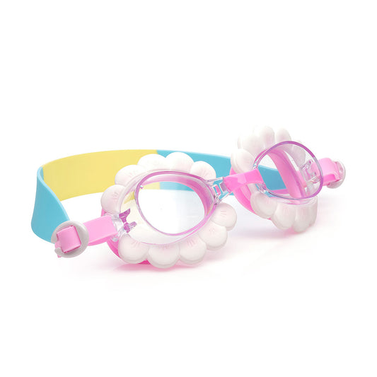 Aqua2ude White Flower-Shaped Swim Goggles for Kids