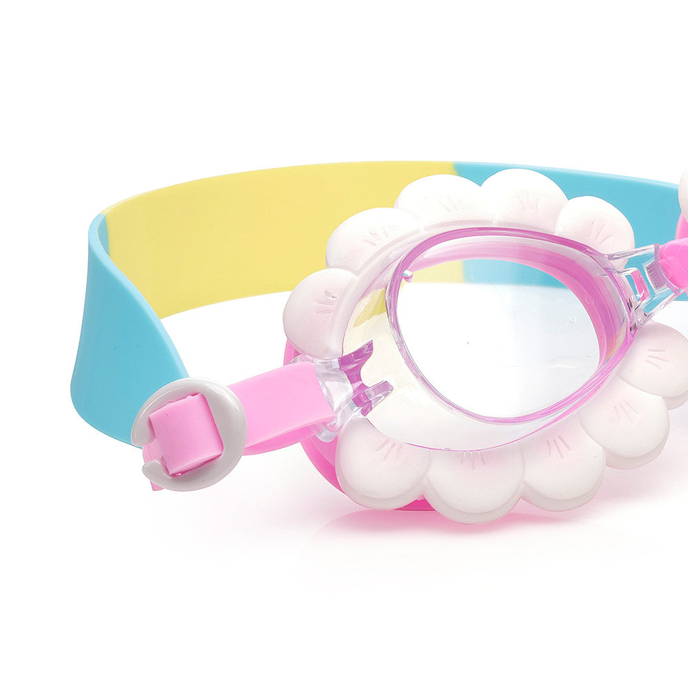 Aqua2ude White Flower-Shaped Swim Goggles for Kids