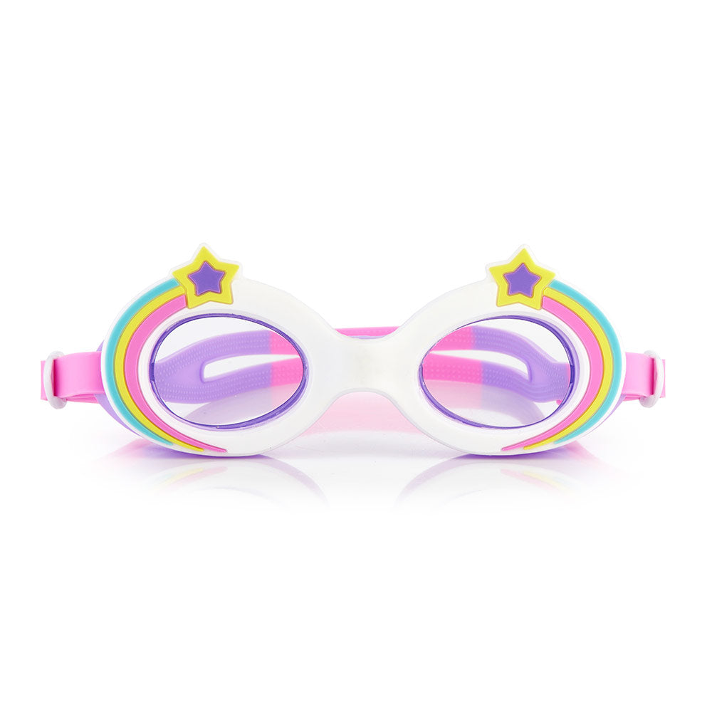 Aqua2ude Shooting Stars White Swim Goggles for Kids