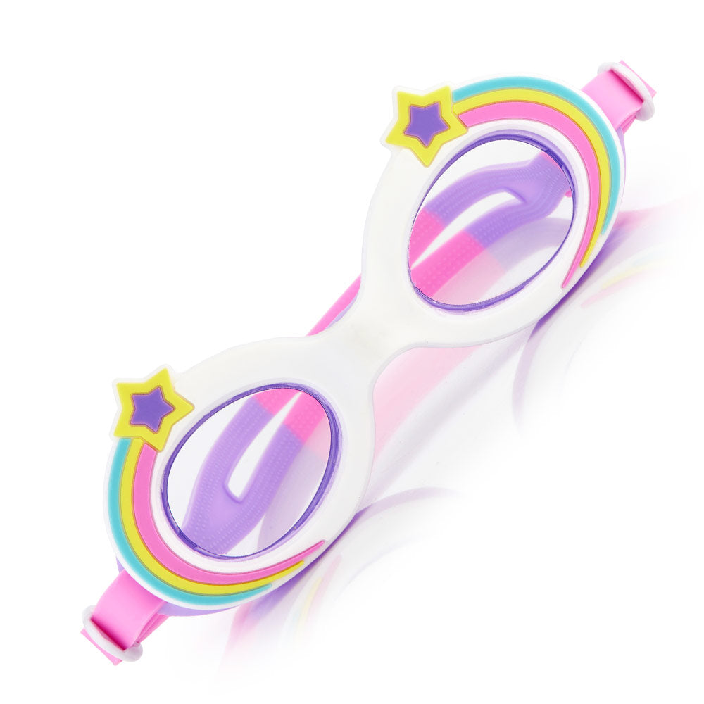 Aqua2ude Shooting Stars White Swim Goggles for Kids