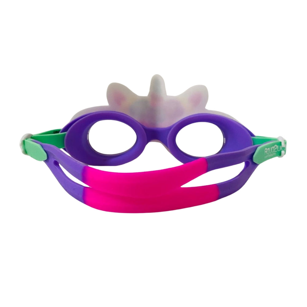 Aqua2ude Unicorn Lash Pink Kids Swim Goggles – Polarized UV Protection, Anti-Fog, Latex-Free, Comfortable Fit with Hard Case, Ages 3+