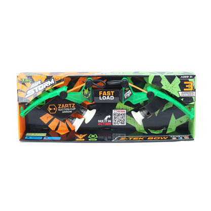 Zing Air Storm Z-TEK Bow Launcher Set with Zartz Self-Suction Arrows Fast-Load Archery Blaster, Ultra-Durable Power Cords, Long-Range Foam Shooting Toy for Kids Ages 8+