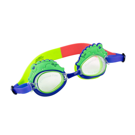 Aqua2ude Gator Royal Blue Goggles for Kids - Alligator Style, UV & Anti-Fog Lenses, Age 3+, With Case